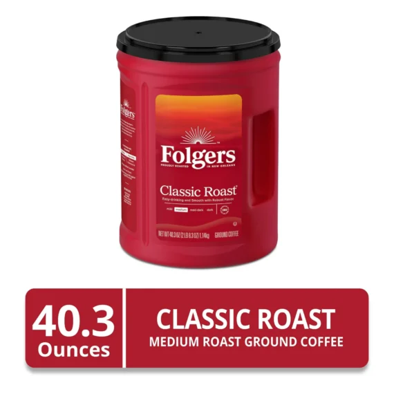 Folgers Classic Roast Ground Coffee, Medium Roast, 40.3 Oz. Canister - Image 3