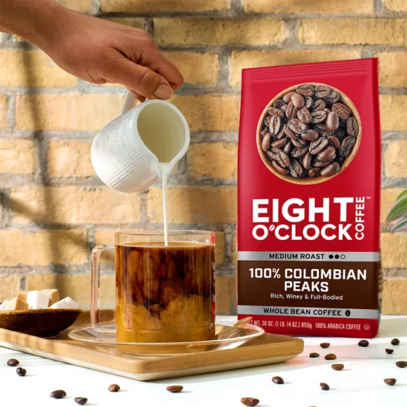 Eight O'Clock 100% Colombian Peaks Medium Roast Whole Bean Coffee, 30 Oz, Bag - Image 2
