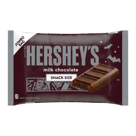 Hershey's Milk Chocolate Snack Size Halloween Candy, Jumbo Bag 19.8 oz