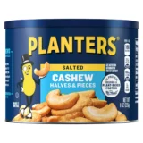 PLANTERS Salted Cashew Halves & Pieces, Party Snacks, Plant-Based Protein 8oz Steel Can (1 Canister) - Image 2
