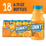 SUNNYD Tangy Original Shelf Stable Orange Juice Drink, 18 Count, 6.75 fl oz Bottles