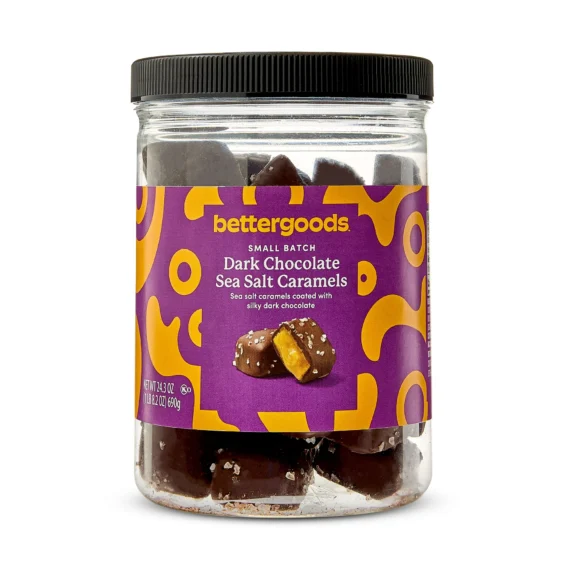 Bettergoods Small Batch Dark Chocolate Sea Salted Caramels, 24.3 oz - Image 4