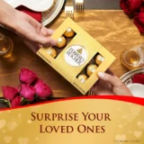 FERRERO ROCHER Fine Hazelnut Milk Chocolate Candy, 12 Count Gift Box, Premium Chocolate Sweet Treats, 5.3oz / 150g, Golden Wrappers - Image 3